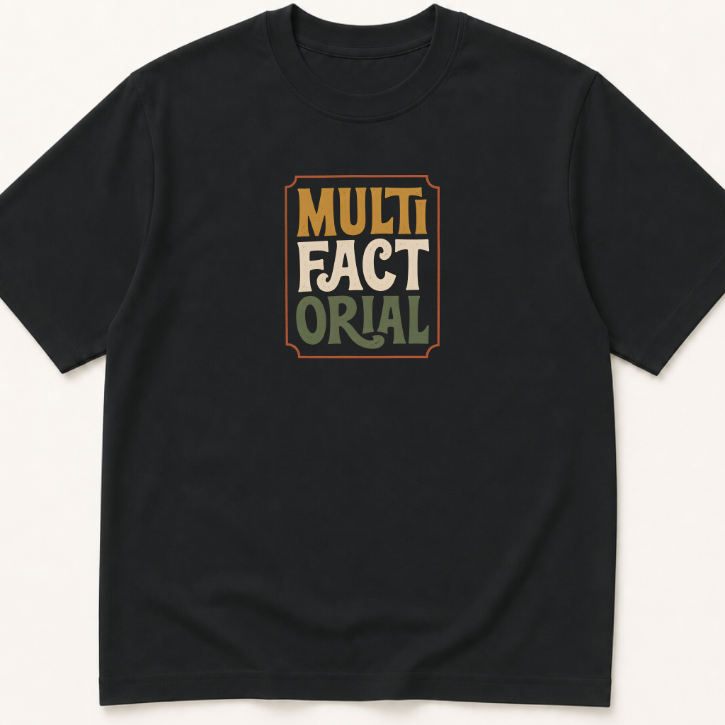 Garment-dyed unisex t-shirt printed with 'Multifactorial' — Family Medicine humor tee for General Medicine and Internal Medicine professionals.