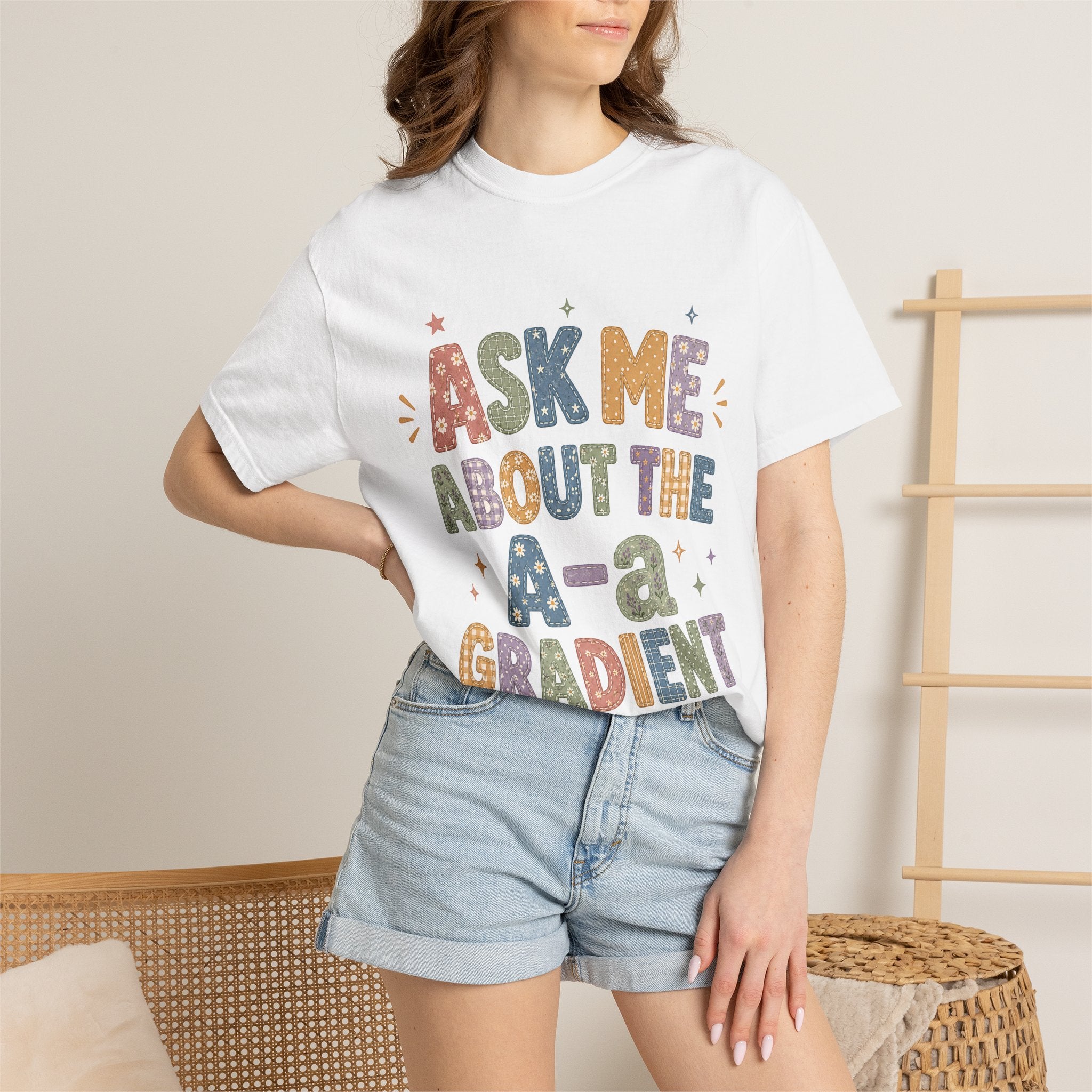 A-a Gradient Bright Faux Patchwork T-Shirt