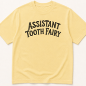 Alternate view of the illustrated Assistant Tooth Fairy garment-dyed t-shirt.