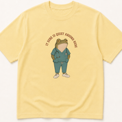 Alternate view of the illustrated It Sure Is Quiet Around Here Frog garment-dyed t-shirt.