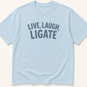 Alternate view of the 'Live Laugh Ligate' garment-dyed t-shirt.