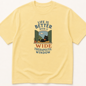 Alternate view of the illustrated Life is Better With a Wide Therapeutic Window garment-dyed t-shirt.