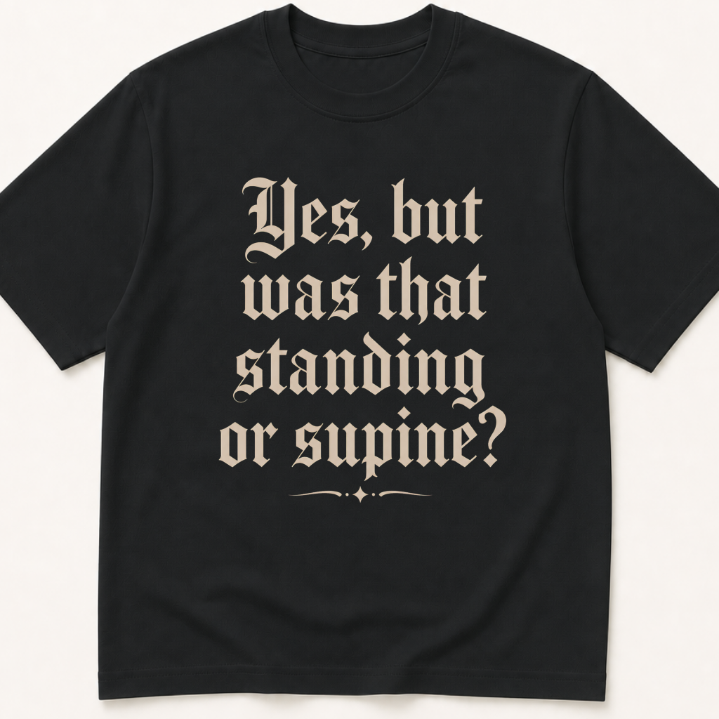 Alternate view of the 'Standing or Supine' garment-dyed t-shirt.