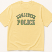 Alternate view of the 'Sunscreen Police' garment-dyed t-shirt.