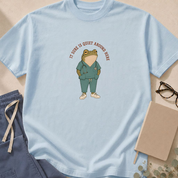 Ivory colorway of the 'It Sure Is Quiet Around Here' garment-dyed frog t-shirt.