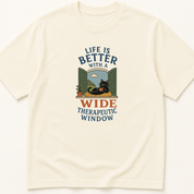 Alternate view of the illustrated Life is Better With a Wide Therapeutic Window garment-dyed t-shirt.