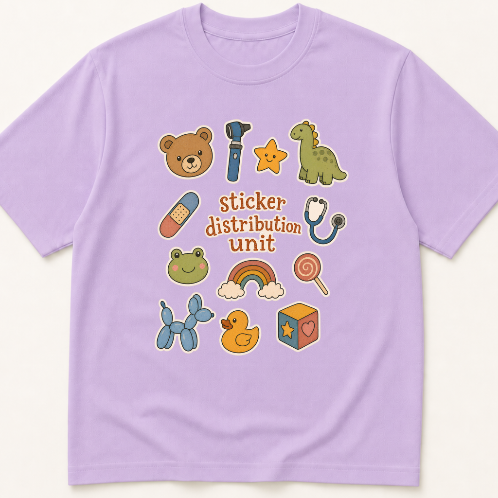 Alternate view of the 'Sticker Distribution Unit' garment-dyed t-shirt.