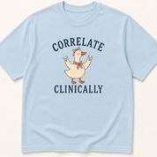 Alternate view of the 'Correlate Clinically' garment-dyed t-shirt.