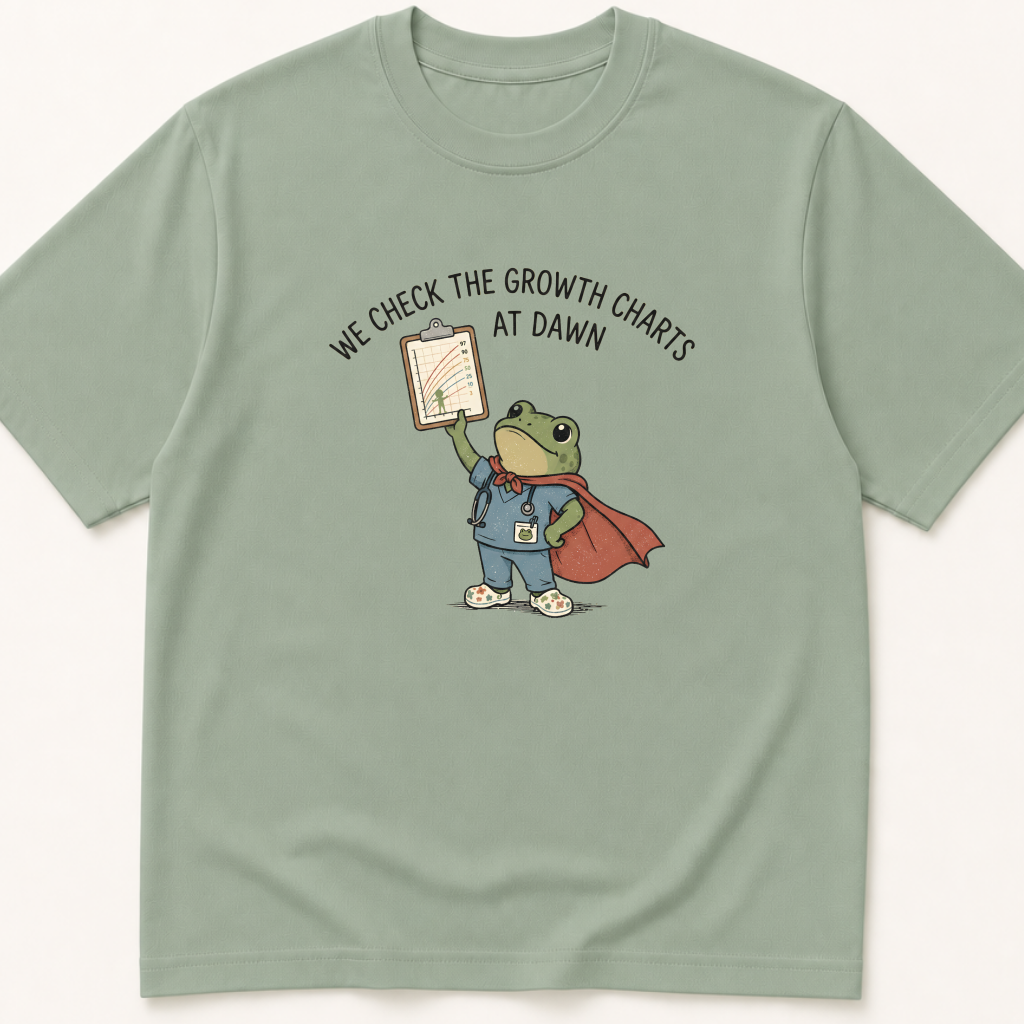 Alternate view of the 'Check the Growth Charts at Dawn' garment-dyed t-shirt.
