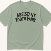 Alternate view of the illustrated Assistant Tooth Fairy garment-dyed t-shirt.