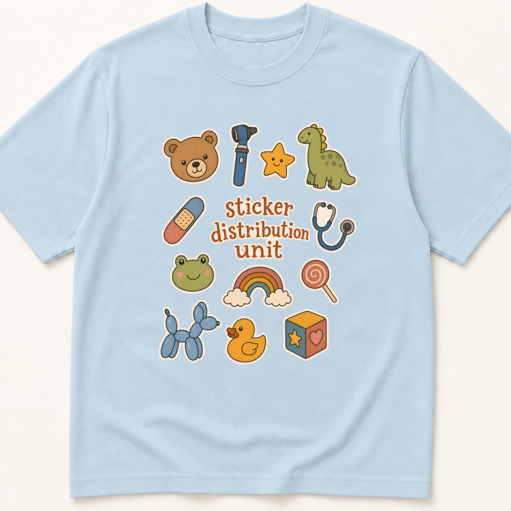 Alternate view of the 'Sticker Distribution Unit' garment-dyed t-shirt.