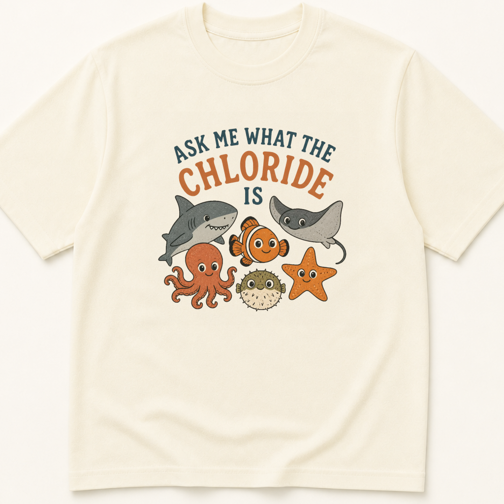 Alternate view of the 'Ask Me What the Chloride Is' garment-dyed t-shirt.