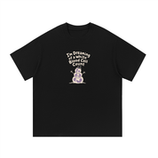 Mockup of a black cotton T-shirt with a snowman and the text 'I'm Dreaming of a White Blood Cell Count'