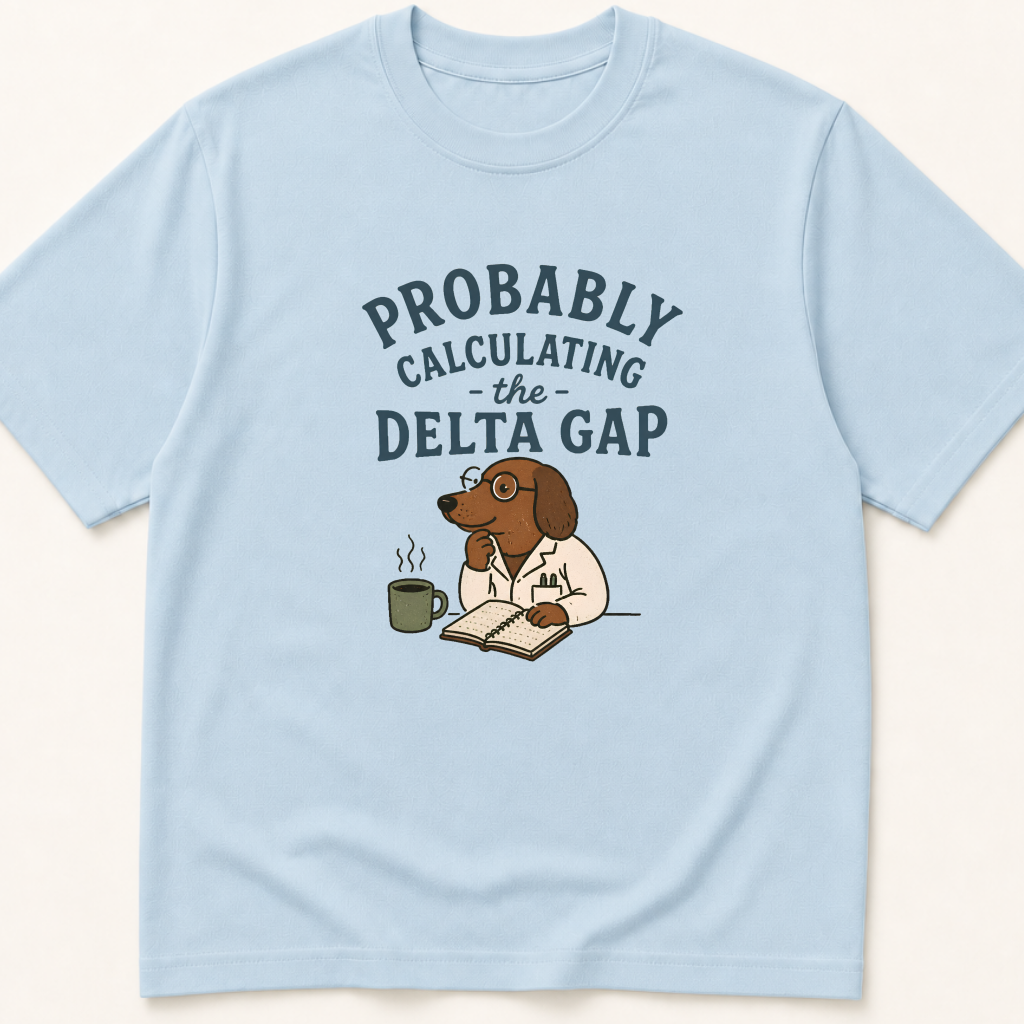 Alternate view of the 'Calculating the Delta Gap' garment-dyed t-shirt.