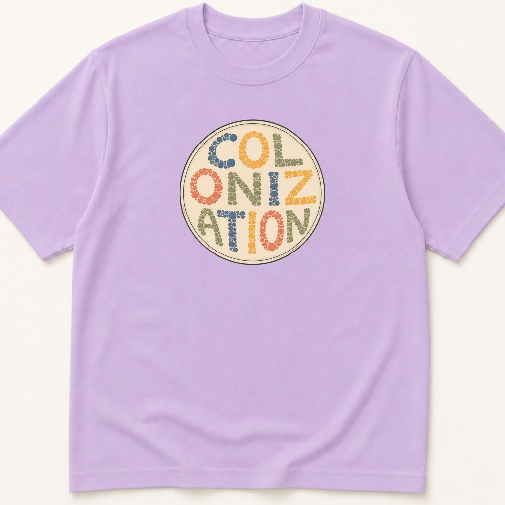 Garment-dyed unisex t-shirt featuring an illustrated Colonization Petri Dish design — Infectious Disease humor tee for Laboratory Medicine and Microbiology professionals.