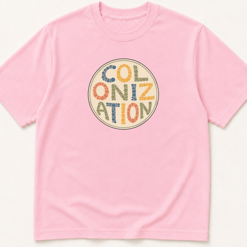 Alternate view of the illustrated Colonization Petri Dish garment-dyed t-shirt.