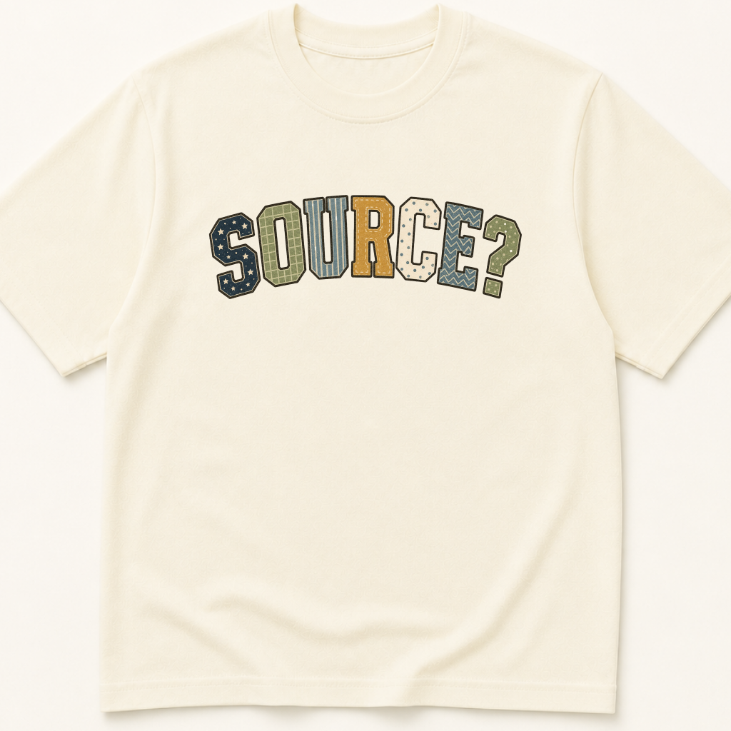 Garment-dyed unisex t-shirt printed with 'Source' — Critical Care humor tee for Infectious Disease and Internal Medicine professionals.