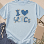 Alternate view of the 'I Heart MICs' garment-dyed t-shirt.