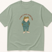 Alternate view of the illustrated It Sure Is Quiet Around Here Frog garment-dyed t-shirt.