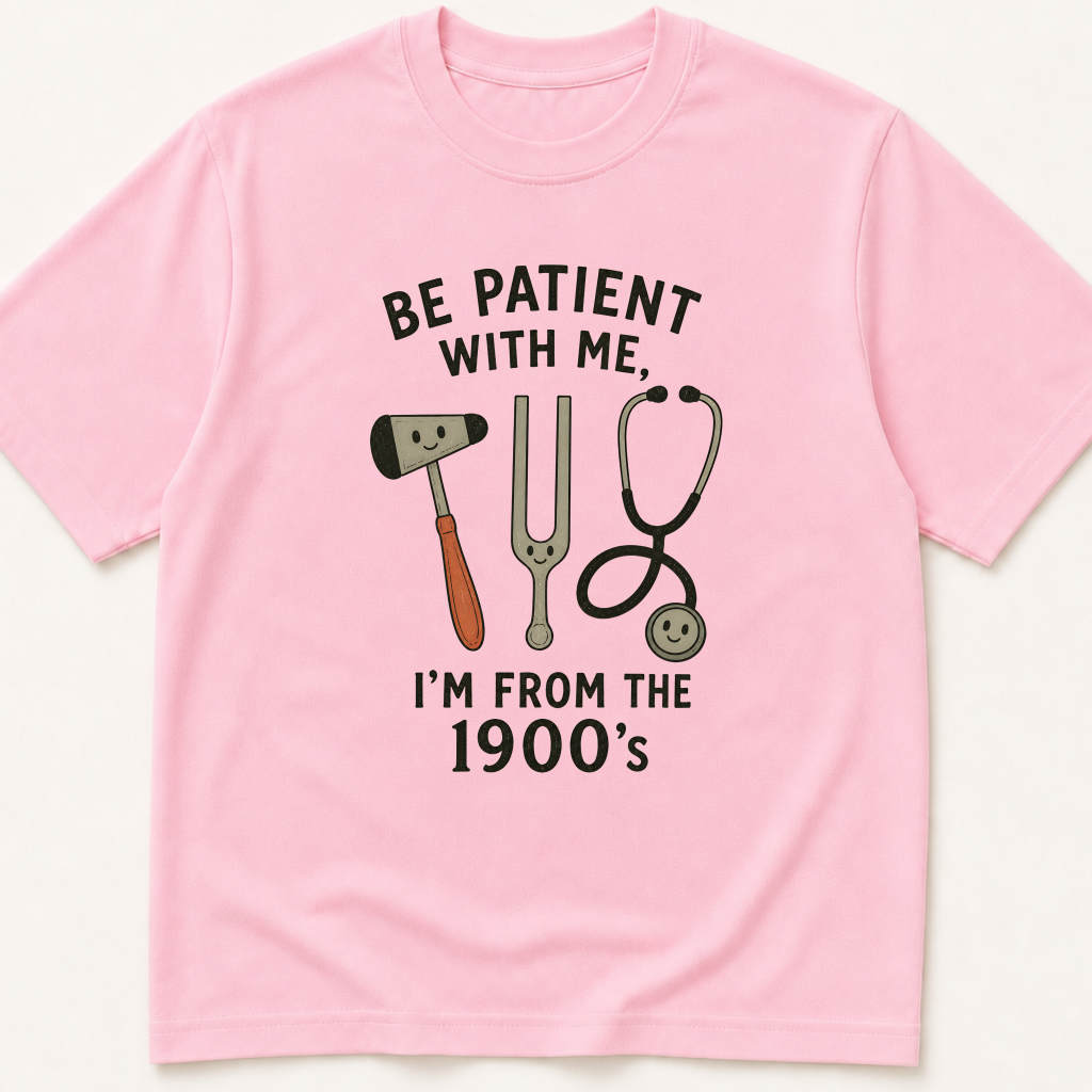 Alternate view of the illustrated Be Patient With Me I'm From the 1900s garment-dyed t-shirt.