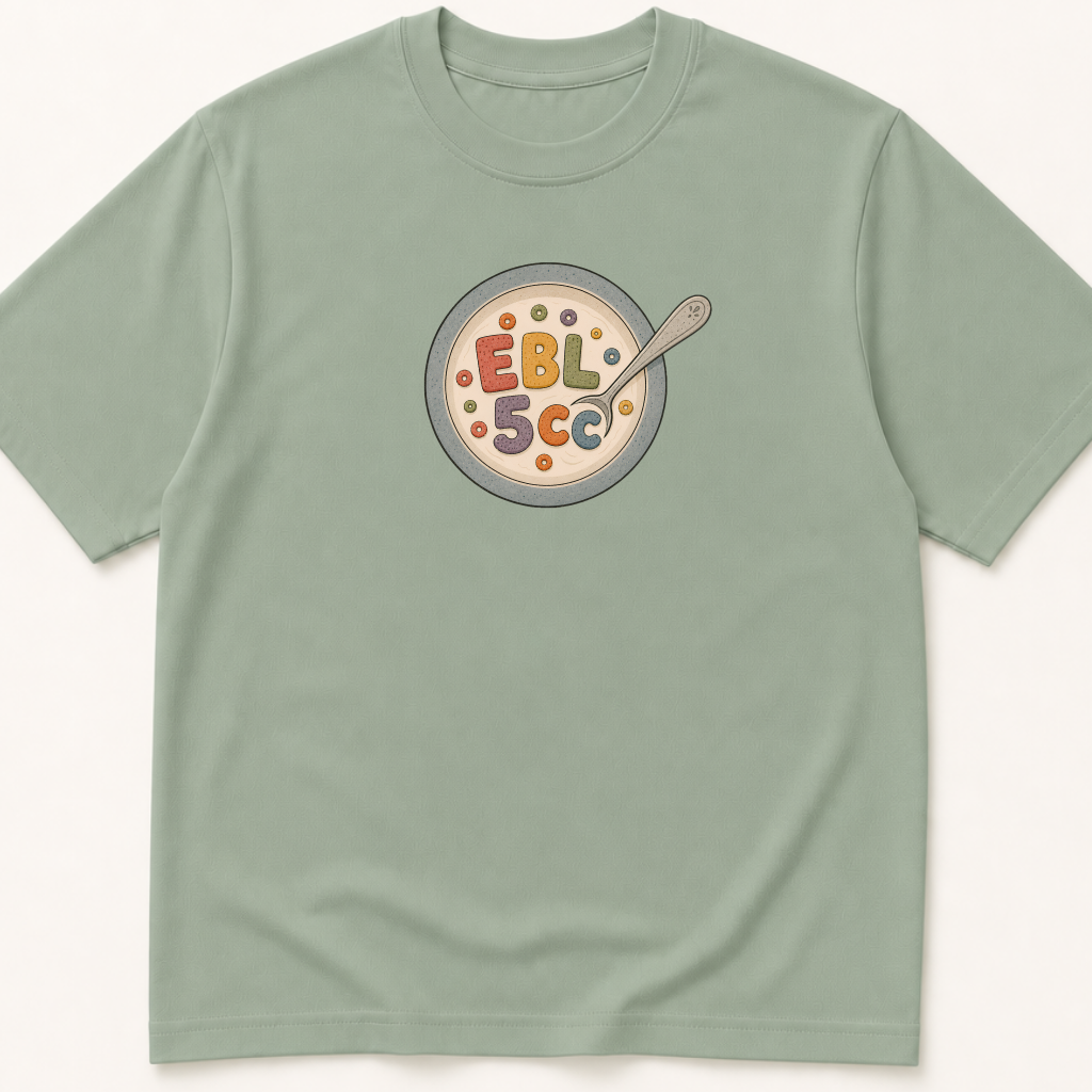 Alternate view of the 'EBL 5cc' garment-dyed t-shirt.