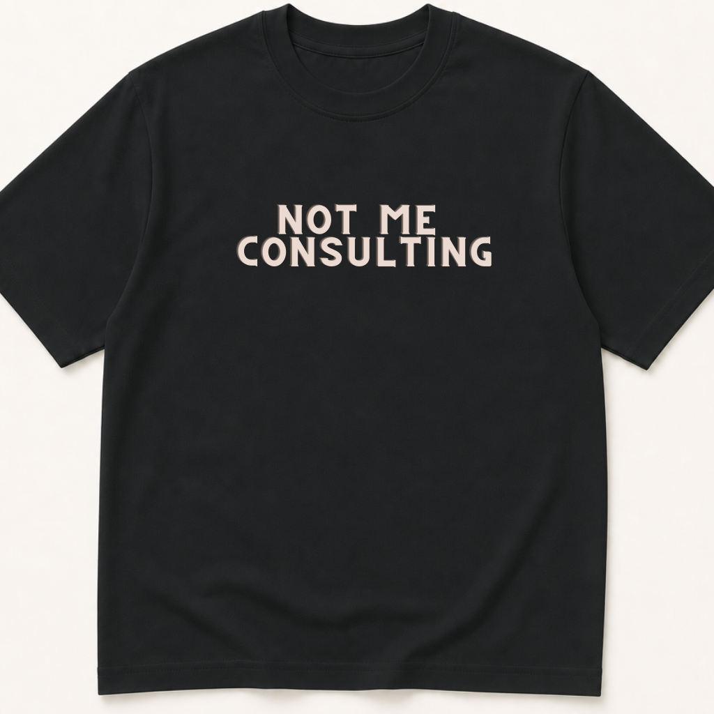 Alternate view of the 'Not Me, Consulting' garment-dyed t-shirt.
