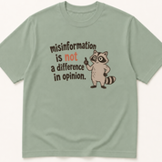 Alternate view of the 'Misinformation is Not a Difference in Opinion' garment-dyed t-shirt.