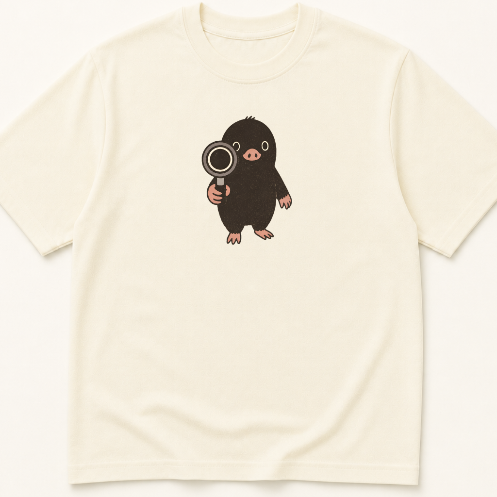 Garment-dyed unisex t-shirt featuring an illustrated Mole with Dermoscope design — a Dermatology humor tee.