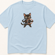 Alternate view of the illustrated pentagon-drawing cat garment-dyed cognitive assessment t-shirt.
