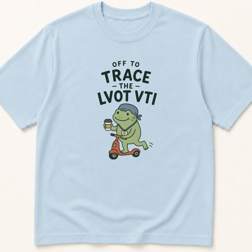Alternate view of the 'Off to Trace the LVOT VTI' garment-dyed t-shirt.
