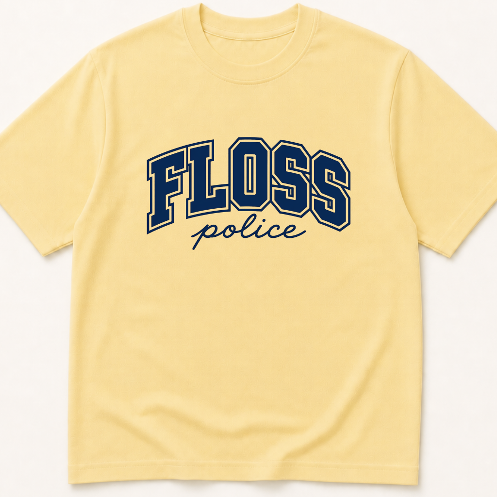Alternate view of the 'Floss Police' garment-dyed t-shirt.