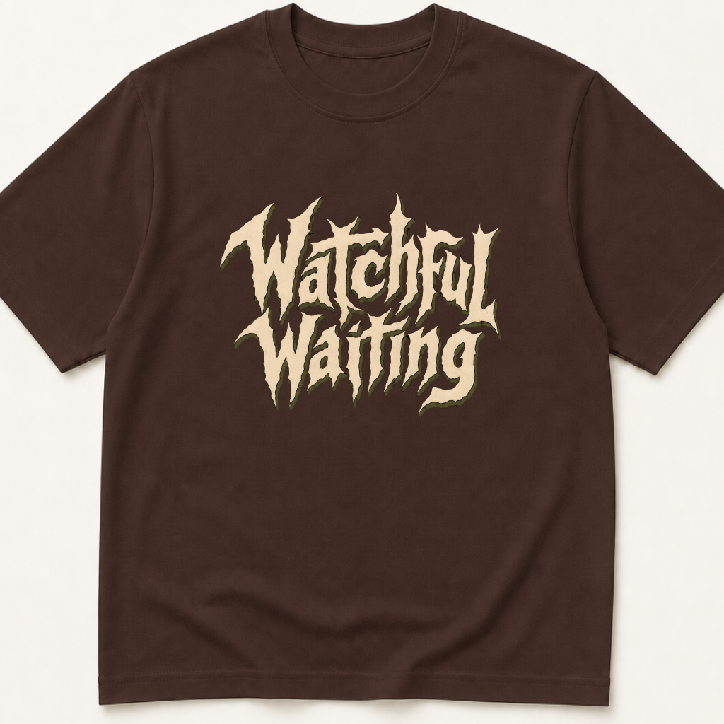 Garment-dyed unisex t-shirt printed with 'Watchful Waiting' — Family Medicine humor tee for General Medicine, Internal Medicine, and Oncology professionals.