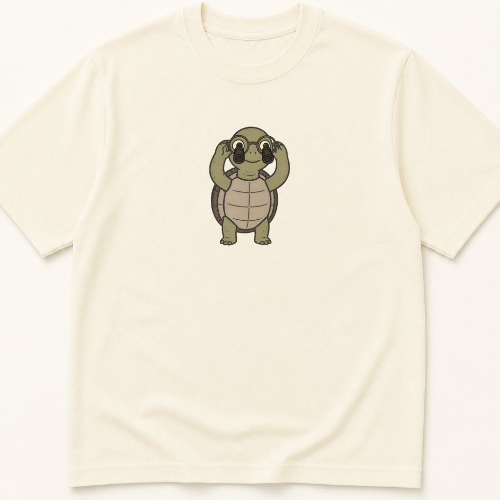 Garment-dyed unisex t-shirt featuring an illustrated Turtle with Loupes design — Surgery humor tee for Surgical Technology professionals.