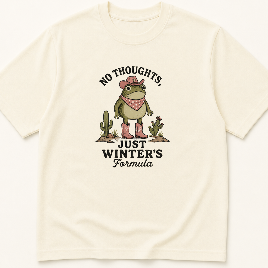 Garment-dyed unisex t-shirt printed with 'No Thoughts, Just Winter's Formula' — Critical Care humor tee for Emergency Medicine, Internal Medicine, and Nephrology professionals.