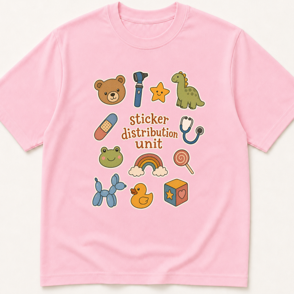 Alternate view of the 'Sticker Distribution Unit' garment-dyed t-shirt.
