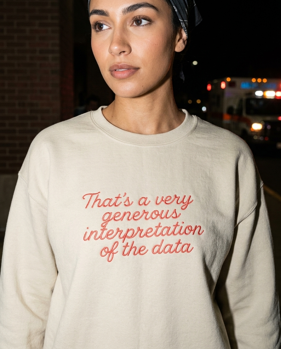 Sand embroidered sweatshirt lifestyle photo, scale-corrected