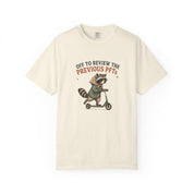 Alternate view of the "Off to Review the Previous PFTs" garment-dyed pulmonology t-shirt