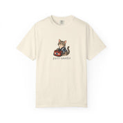Alternate view of the Purr-amedic cat EMT garment-dyed t-shirt.